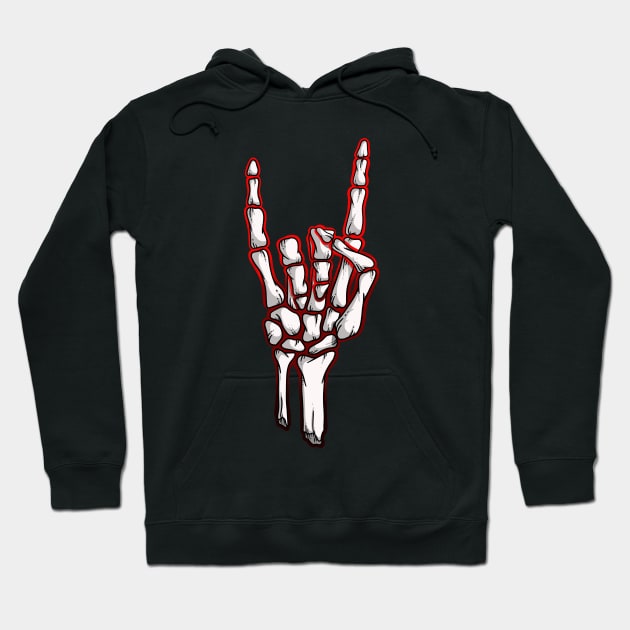 Red Horns Aloft Hoodie by Tameink